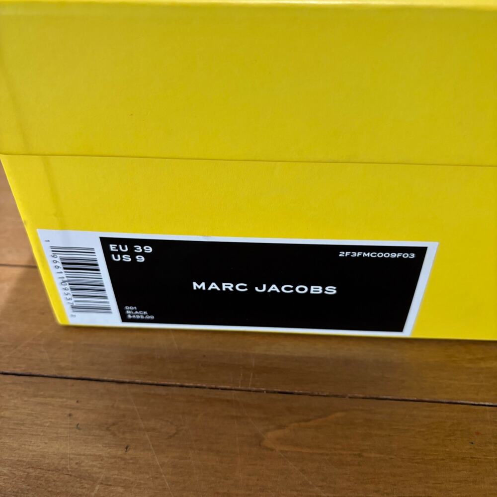 Marc Jacobs The J Marc Black Leather Platform Clogs Mules Heels Size US 9W - Picture 12 of 12